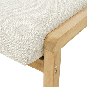 Meubles de villa de plage en plein air de style moderne chaise longue en bois de teck massif avec coussin-méga - Product Image 5