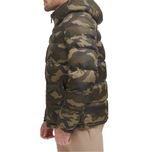 High Quality Men's <b>Puffer</b> <b>Jacket</b> Custom Logo Printed Winter Wear with Long Canvas and <b>Thin</b> Fabric Hood - Product Image 4