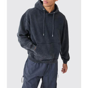 Streetwear personnalisé en coton plié à capuche de meilleure qualité lavé à la pierre à l'acide sweat à capuche respirant pour hommes - Product Image 1