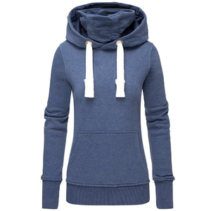 Sudadera con capucha de invierno de gran tamaño para mujer de alta calidad, jersey de lana de manga larga con estilo informal, cuello con capucha, diseño liso - Product Image 6