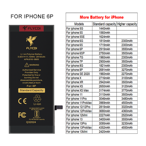 FLYCDI 2024 batería de teléfono celular de alta calidad de fábrica para <span class=keywords><strong>iPhone</strong></span> <span class=keywords><strong>6</strong></span> 6S 6P 6Sp 7 7P 8 8P X Xr Xs 11 12 13 14 15Pro baterías digitales - Product Image 4
