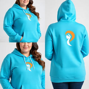 100% coton grande taille pull à capuche surdimensionné pour femmes avec logo personnalisé polaire douce avec capuche manches longues et poche kangourou - Product Image 5