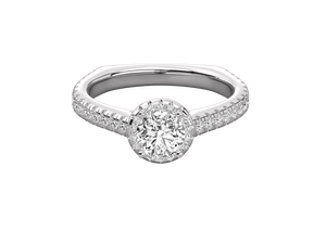 Anillo Solitario Clásico de Plata de Ley 925 Chapado en Oro de 14K con Diamante Cultivado en Laboratorio de Corte Brillante, Anillo de Compromiso y Boda para Mujer, IGI - Product Image 4