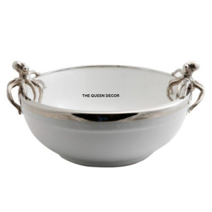 Nouveauté Bol décoratif rond en acier inoxydable poli brillant avec verre à prix compétitif - Product Image 3