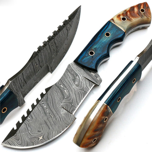 Couteaux de traqueur en acier Damas Couteau de camping extérieur à lame fixe en acier Damas de qualité supérieure - Product Image 1