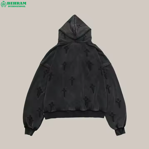 เสื้อฮู้ดดี้ซิปเต็มตัวผ้าคอตตอน 100% หนัก 450 GSM แบบเรียบ  พร้อมปักโลโก้ตามสั่ง  และเสื้อสเวตเชิ้ตแบบดิสเทรส - Product Image 2