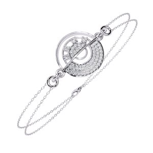 Pulsera de moissanita de 0,42 quilates en estilo de cadena ligera para mujer, uso diario, brazalete de diamantes dorados, joyería elegante alternativa - Product Image 1