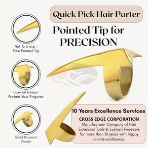 Anneaux de sectionnement pour cheveux professionnels, pinces en acier inoxydable, outil de tressage rapide pour les doigts, création de séparation propre, professionnel - Product Image 3