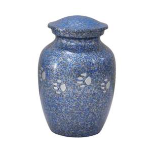 <b>Light</b> Green Marble European Pet Urn Gloss Finish Paw <b>Motif</b> Dog Cat Ashes Container Solid Stone Memorial Keepsake Eco-Friendly - Product Image 5