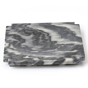 Plateau de service en marbre noir pour restaurants et hôtels de qualité supérieure avec emballage personnalisé disponible à la vente - Product Image 1