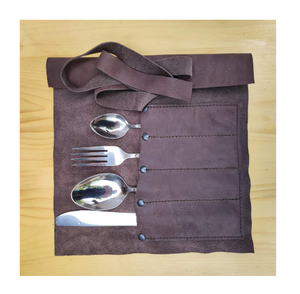 เครื่องใช้ในครัวที่ใส่ช้อนและส้อมที่วางเครื่องใช้ในครัวที่ทำจากหนัง - Product Image 3