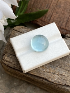 พลอยอะความารีนทรงกลมพลอยเทียมทรงหลวมมีความแวววาวตามธรรมชาติที่น่าสนใจสำหรับทำเครื่องประดับ15.11กะรัต - Product Image 3