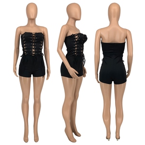 Spring Summer Women's Sexy Casual Solid Color Blouses Sleeveless with Out <b>Bodysuits</b> Top - Product Image 2