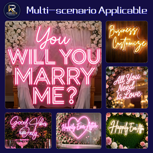 Panneau néon LED personnalisé « Veux-tu m'épouser ? » avec télécommande, en PVC, alimentation DC, pour décoration de mariage - Product Image 2