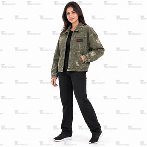 Premium <b>Women's</b> Denim <b>Jacket</b> Wholesale Custom Cotton <b>Jean</b> <b>Jacket</b> Oversized Relaxed Fit <b>Cropped</b> Casual Fashion Vintage Washed - Product Image 5