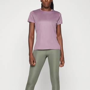 เสื้อยืดผู้หญิงคอกลมลำลองเข้ารูปลำลองคอกลมผ้าคอตตอน100% เรียบ - Product Image 5