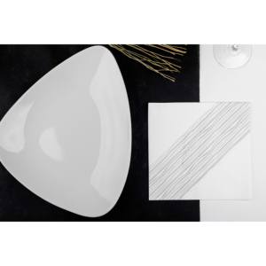 Serviettes en papier Ibiza Gray Print blanches 48x48cm, Bambutex Naturel, 300 pièces, B2B - Product Image 2