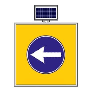 ป้ายจราจรสะท้อนแสงพลังงานแสงอาทิตย์ขนาด 100 x 100 ซม. ป้ายเตือน LED ห้ามเลี้ยวซ้าย - Product Image 1