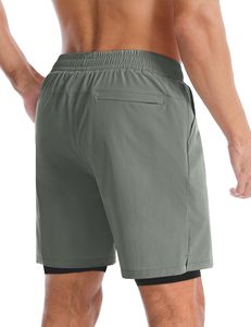 Custom Athletic Mesh <b>Shorts</b> <b>with</b> Compression Liner <b>Phone</b> <b>Pocket</b> Sporty Style for Workout Sports Fitness Gym Running Jogging - Product Image 3