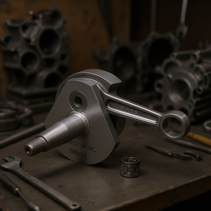 Vilebrequin de remplacement Pinasco en acier allié italien de nouvelle génération pour moto de tourisme, avec roulement, course de 43 mm et conicité de 20 mm - Product Image 3