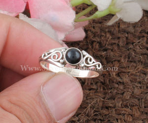 Vente en gros de bijoux en argent sterling 925, onyx noir naturel, design bohème classique, en filigrane, unisexe, mode mariage - Product Image 3