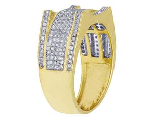 Bague pour homme exclusive en diamant Moissanite clouté de style hip hop à coupe ronde en argent sterling S925 - Product Image 4