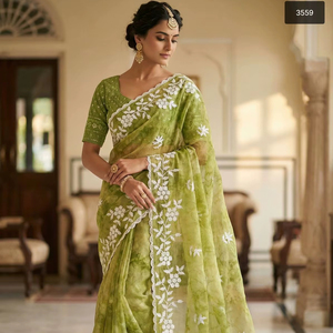 Dupatta Banarasi pour femmes en rayonne, tenue ethnique indienne pour les fêtes d'été, style pakistanais, ensemble de sari/sari/shari, gaufré, séchage rapide, vintage - Product Image 1