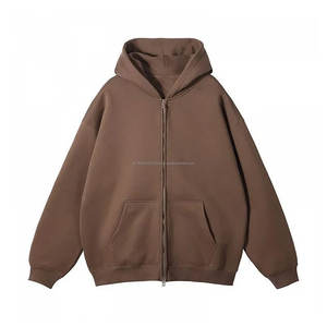 500GSM personalizado de los hombres de peso pesado sudaderas con capucha fabricante pulóver Streetwear cremallera completa de gran tamaño lavado con ácido sudaderas con capucha - Product Image 2