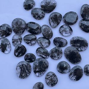 10มม. 20มม. สีดำธรรมชาติ rutile หินควอทซ์ IGI ได้รับการรับรองขนาดฟรีขนาดตัดเหลี่ยมเพชรพลอย polki ชิ้น DIY ทำกึ่ง - Product Image 4