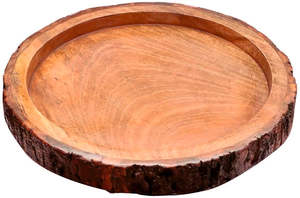 Bandeja para servir multiusos de madera de forma redonda \ plato con diseño de árbol natural para suministros para restaurantes y hoteles - Product Image 2
