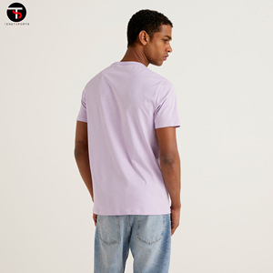 Camiseta de cuello redondo para hombre, camiseta de Hip Hop de 200g, mezcla de algodón Spandex, Camiseta de cuello redondo para hombre de peso pesado, ropa de calle urbana de tela de 200g - Product Image 2