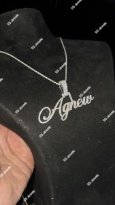 SS Jewels SS12 Joyería HipHop, Colgante Personalizado con Letra, Plata de Ley 925 con Baño de Rodio, Moissanita VVS, Logotipo Inicial, Estilo Iced para Hombre - Product Image 6