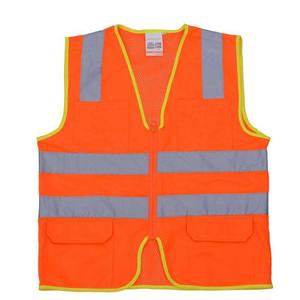 Customized Logo High Visibility Polyester Work Vest Breathable Construction Reflective <b>Roadway</b> <b>Safety</b> Vest with Pockets - Product Image 5