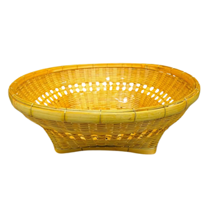 ตะกร้าไม้ไผ่สานด้วยมือขนาด XL พร้อมตะกร้าสานลายนูน - Product Image 1