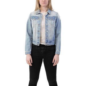 Femmes Slim Fit 100% coton Jeans vestes Long hiver col montant respirant imprimé teint tissu adultes approvisionnement en gros - Product Image 1