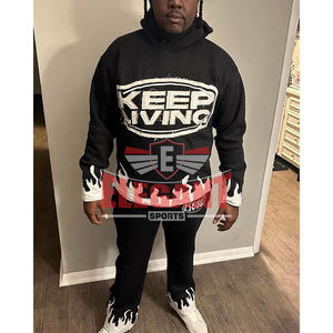 Chándales bordados desgastados para hombre, chándales acampanados, conjuntos de pantalones acampanados, Jersey, chándal acampanado, diseño personalizado - Product Image 4