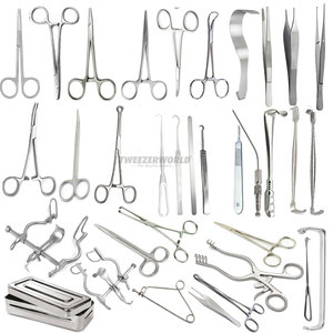 Juego de instrumentos de laparotomía de acero inoxidable personalizables, 41 Uds., herramientas de cirugía general básica pediátrica, Manual y fuente de alimentación - Product Image 1