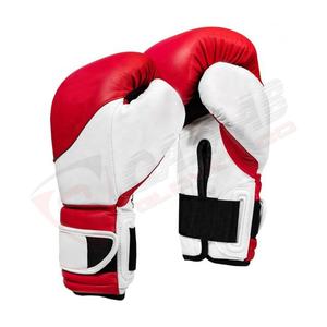 Gants de boxe de compétition en cuir de vachette de haute qualité rouge et blanc tendance et lourds - Logo personnalisé - Product Image 1