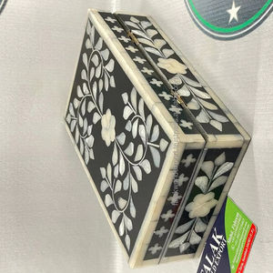 Incrustation d'os de luxe faite à la main et boîte à bijoux en résine utilisée pour un design élégant boîte à bijoux de femme de Falak World Export - Product Image 1