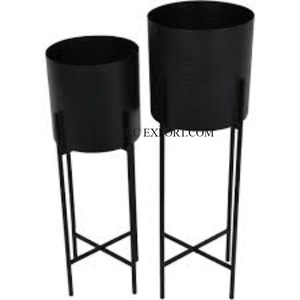 ชุดกระถางต้นไม้โลหะ2ขนาดสำหรับตกแต่งบ้านและห้องนั่งเล่นทำจากโลหะ - Product Image 3