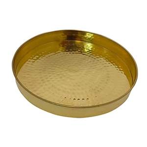 Plaque de chargeur en métal de conception de luxe finition dorée bordure décorative haut de gamme centres de Table tendance assiette de serveur de nourriture - Product Image 5