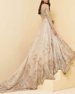 MARIÉE ZARI BRODERIE TRAVAIL SUR VESTE AVEC ROBE TRAIL & LEHENGA Agrémentée DE PERLES DE VERRE EN CRISTAL, PIERRE, DABKA work @ 2023 - Product Image 1