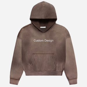เสื้อฮู้ดดี้ลายวินเทจแบบฟอกสี ผลิตโดย OEM ผู้ผลิตเสื้อผ้าสตรีทแวร์ระดับพรีเมียม ผ้าฝ้าย 100% เป็นมิตรกับสิ่งแวดล้อม สำหรับงานสั่งทำ - Product Image 3