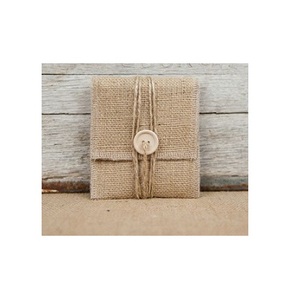 Sacs de pochette en toile de jute naturelle de petite taille couleur crème pour l'épicerie sacs en matériau pur faits à la main de haute qualité usage quotidien - Product Image 5