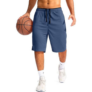 Pantalones cortos de baloncesto unisex con cierre de cordón, ligeros, de secado rápido, 11 "de largo, estilo sólido de calle alta para gimnasio Atlético - Product Image 4