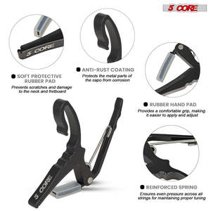 Capo de Guitarra de 5 Cuerdas de Cambio Rápido para Guitarra Acústica, Eléctrica, Banjo, Mandolina o Ukelele - Product Image 3