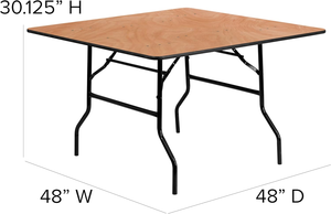 Tavolo da Pranzo Pieghevole in <span class=keywords><strong>Legno</strong></span> Stile Fattoria Moderno e Lussuoso, Tavolo Portatile per Banchetti per Uso Alberghiero con Piano in <span class=keywords><strong>Legno</strong></span> Naturale - Product Image 3