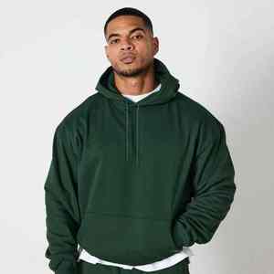 Automne hiver vert couleur hommes sweats à capuche polaire chaud hommes sweat mode Streetwear décontracté hommes lâche sport pulls à capuche - Product Image 6