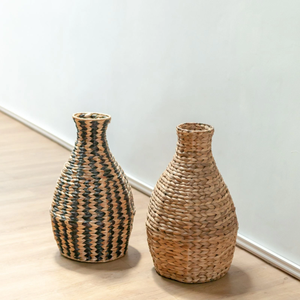 Jarrón negro hecho de jacinto de agua hecho en Vietnam material ecológico para decoración del hogar y decoración de vajilla al por mayor - Product Image 3