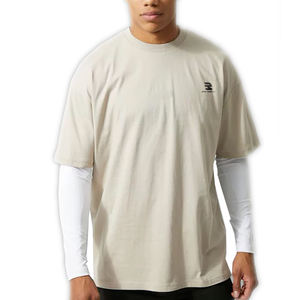 T-shirts à double épaisseur à épaules tombantes Hommes Summer Lightweight Athletic T Shirt Men's Custom Double Layer Tee Shirt Mens - Product Image 5